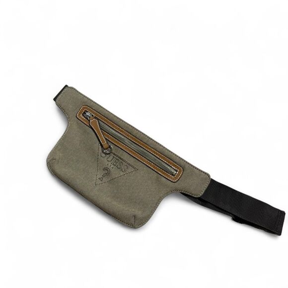 Y2K GUESS 90s Olive Green Canvas Belt Bag / Fanny Pack - Picture 2 of 7